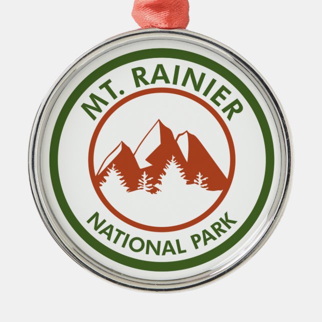 Mt. Rainier National Park Metal Tree Decoration (Front)