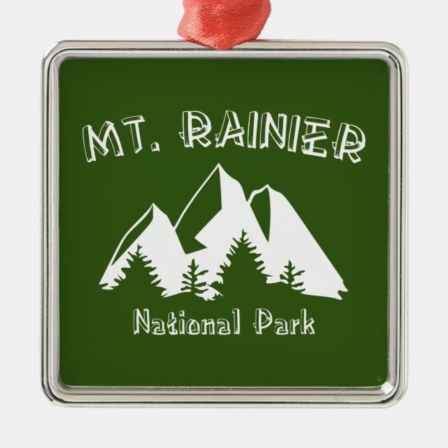 Mt. Rainier National Park Metal Tree Decoration (Front)