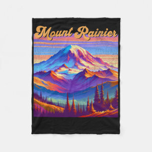 Mt. Rainier National Park Mountain Art Souvenir Fleece Blanket