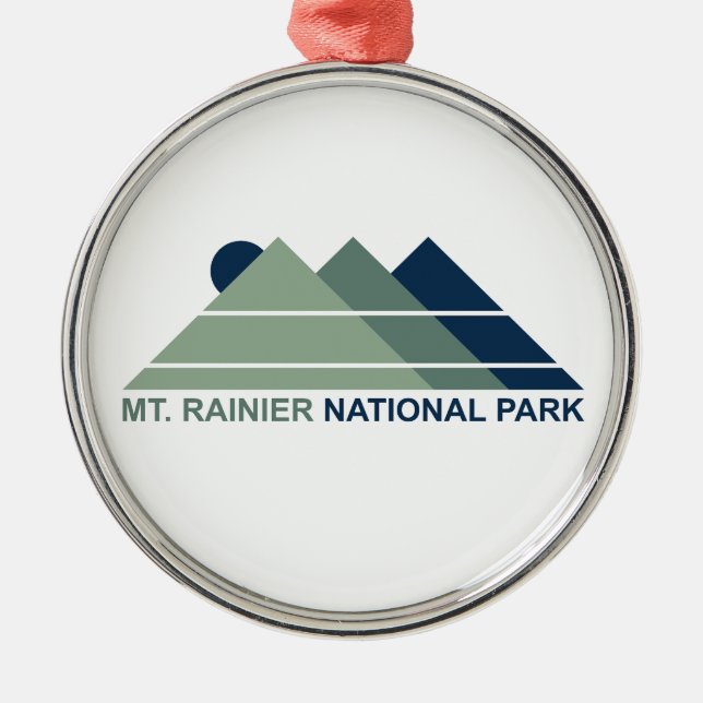Mt. Rainier National Park Mountain Sun Metal Tree Decoration (Front)