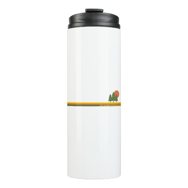 Mt. Rainier National Park Pine Trees Sun Thermal Tumbler (Front)