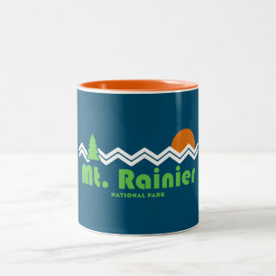 Mt. Rainier National Park Retro Two-Tone Coffee Mug