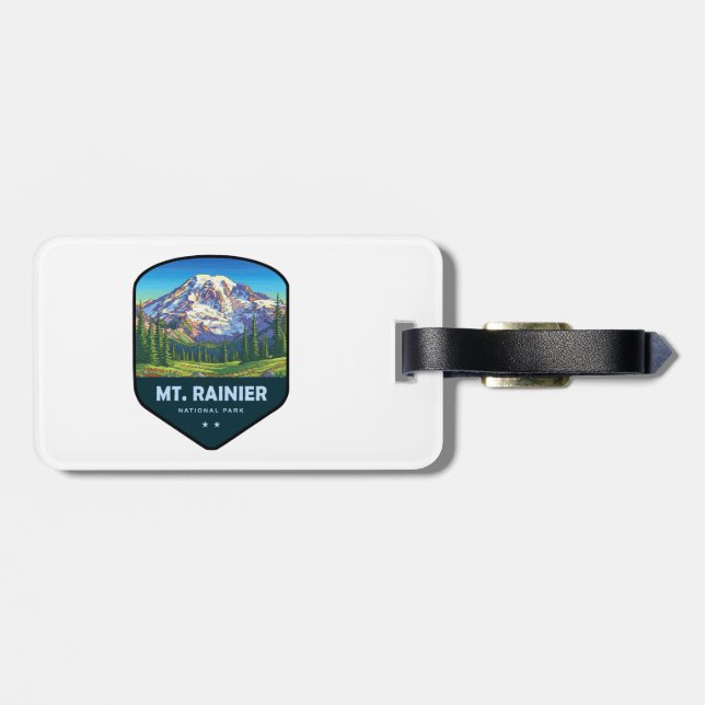 Mt. Rainier National Park Shield Luggage Tag (Back Horizontal)