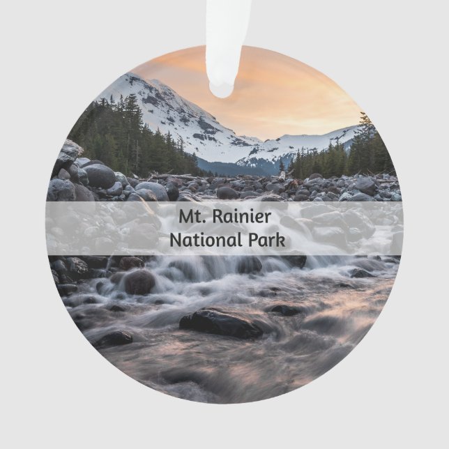 Mt. Rainier National Park Souvenir Christmas Ornament (Front)