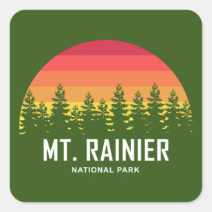 Mt. Rainier National Park Square Sticker
