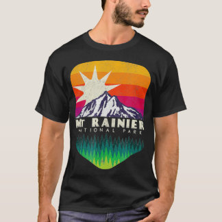 Mt Rainier National Park Vintage Retro T Shirt Gif