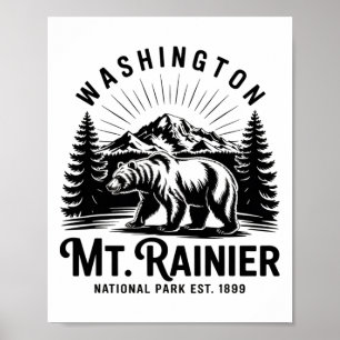 Mt. Rainier National Park Washington Pnw Vintage M Poster
