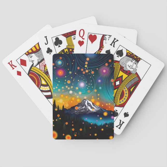 Mt. Rainier Starry Sky Playing Cards (Back)