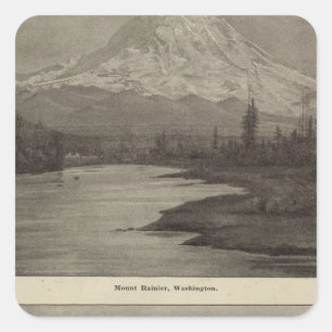 Mt Rainier Steilacoom Beach Square Sticker