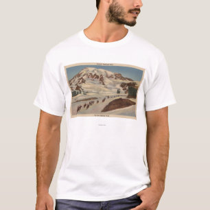 Mt. Rainier, WA - Men on Horseback on Skyline T-Shirt