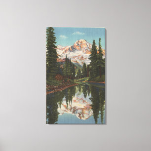 Mt. Rainier, WA - Mirror Lake with Mt. Reflectio Canvas Print