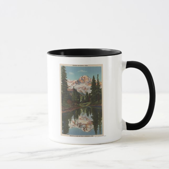 Mt. Rainier, WA - Mirror Lake with Mt. Reflectio Mug (Right)