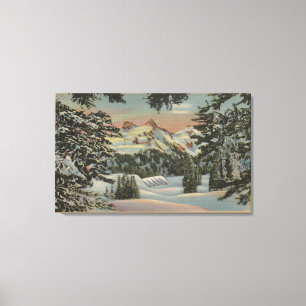 Mt. Rainier, WA - Paradise Inn & Tatoosh Range Canvas Print