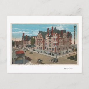 Mt. Rainier, WA - View of the Tacoma Hotel & Postcard