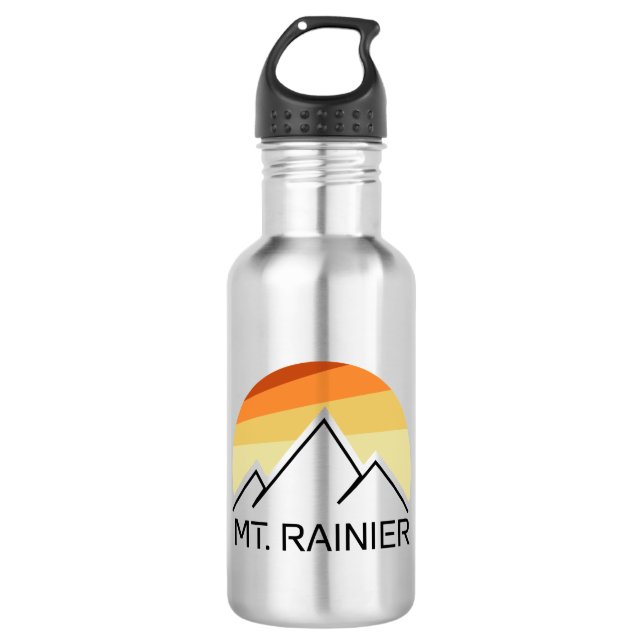 Mt. Rainier Washington Retro 532 Ml Water Bottle (Front)