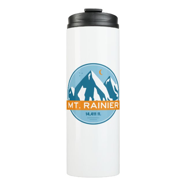 Mt. Rainier Washington Stars Moon Thermal Tumbler (Front)