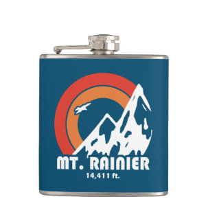 Mt. Rainier Washington Sun Eagle Hip Flask