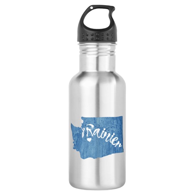 Mt. Rainier Washington Wood Grain 532 Ml Water Bottle (Front)