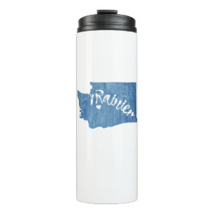 Mt. Rainier Washington Wood Grain Thermal Tumbler