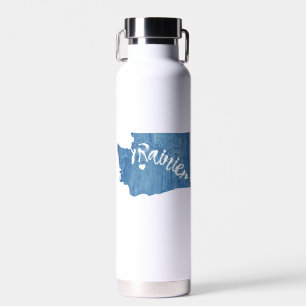 Mt. Rainier Washington Wood Grain Water Bottle
