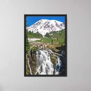 Mt. Rainier with Myrtle Falls at Paradise Canvas Print