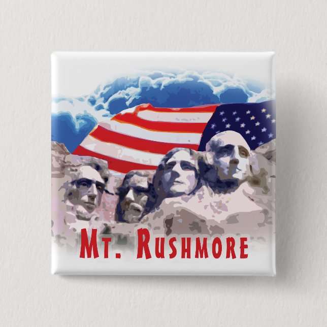Mt. Rushmore 15 Cm Square Badge (Front)