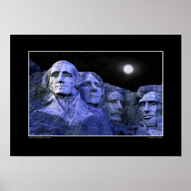 Mt. Rushmore and the Full Moon Poster (Front)