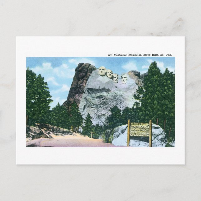 Mt. Rushmore, Black Hills, South Dakota Postcard (Front)
