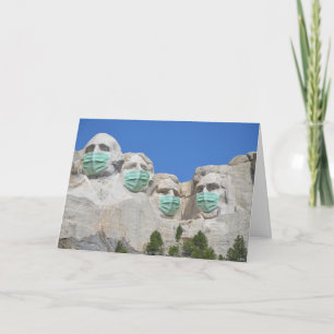 Mt. Rushmore Presidents wearing Masks Card