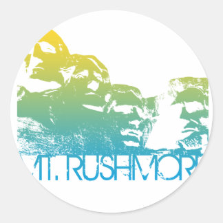 Mt. Rushmore Skyline Design Classic Round Sticker