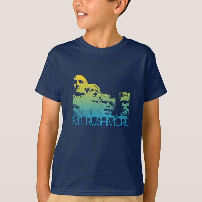 Mt. Rushmore Skyline Design T-Shirt (Front)