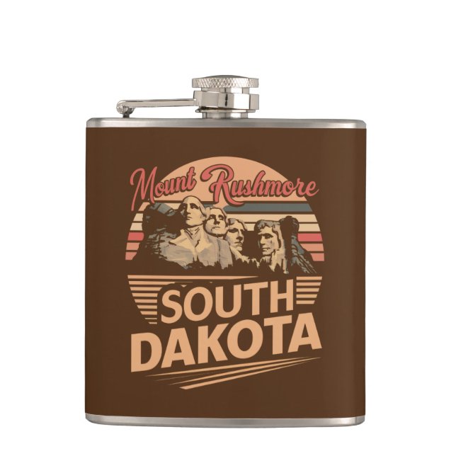 Mt. Rushmore South Dakota Hip Flask (Front)