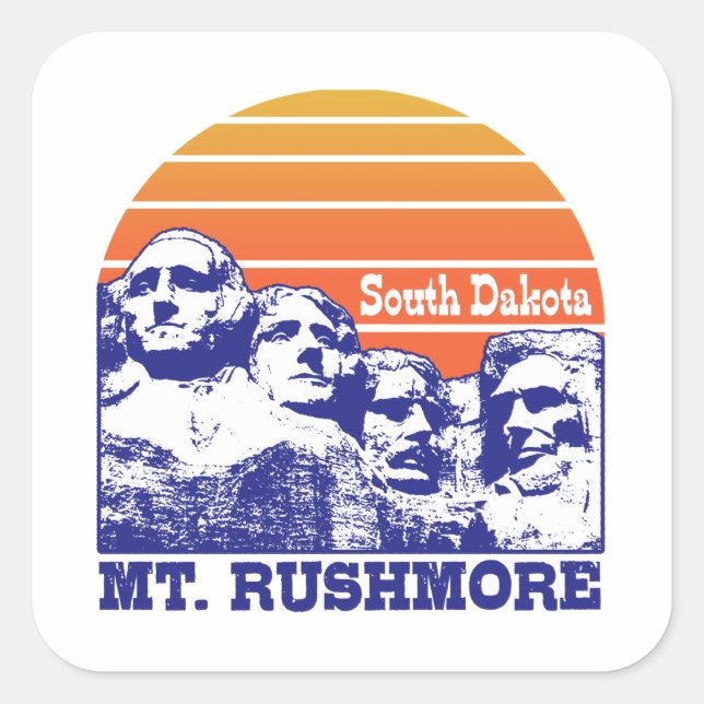 Mt. Rushmore Square Sticker (Front)