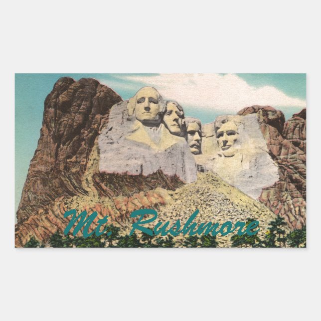 Mt. Rushmore Vintage Rectangular Sticker (Front)