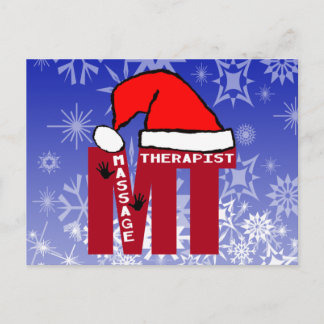 MT SANTA - MASSAGE THERAPIST CHRISTMAS SANTA HOLIDAY POSTCARD