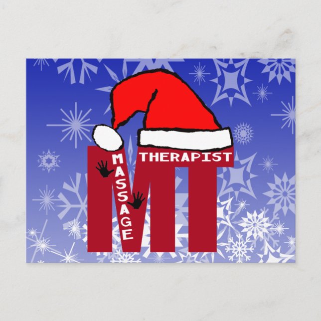 MT SANTA - MASSAGE THERAPIST CHRISTMAS SANTA HOLIDAY POSTCARD (Front)