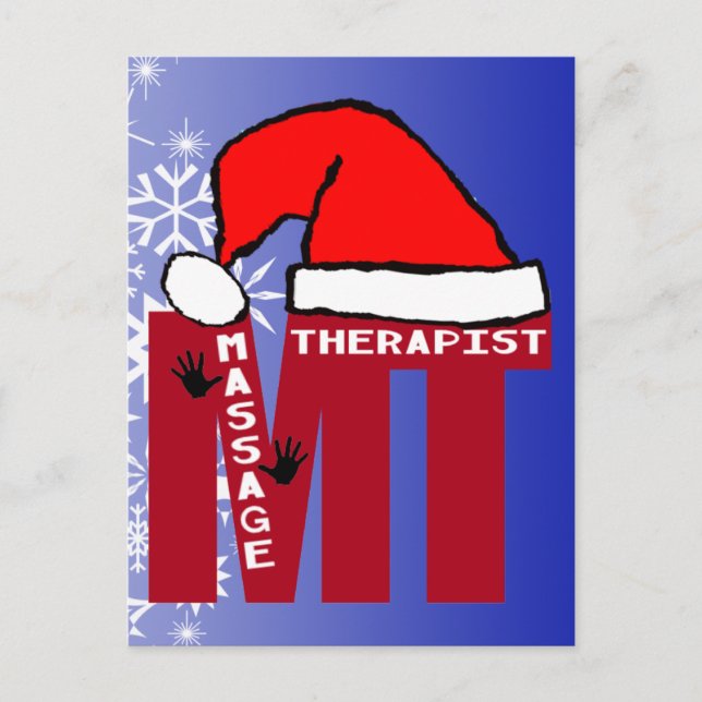 MT SANTA - MASSAGE THERAPIST CHRISTMAS SANTA HOLIDAY POSTCARD (Front)