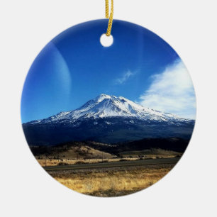 Mt. Shasta, CA Ceramic Tree Decoration