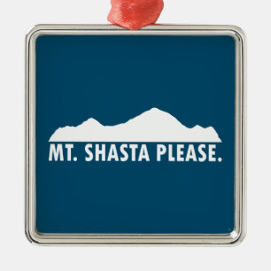 Mt. Shasta California Please Metal Tree Decoration