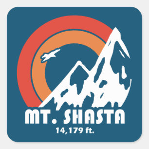 Mt. Shasta California Sun Eagle Square Sticker