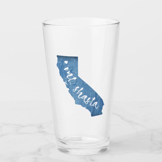 Mt. Shasta California Wood Grain Glass (Front)