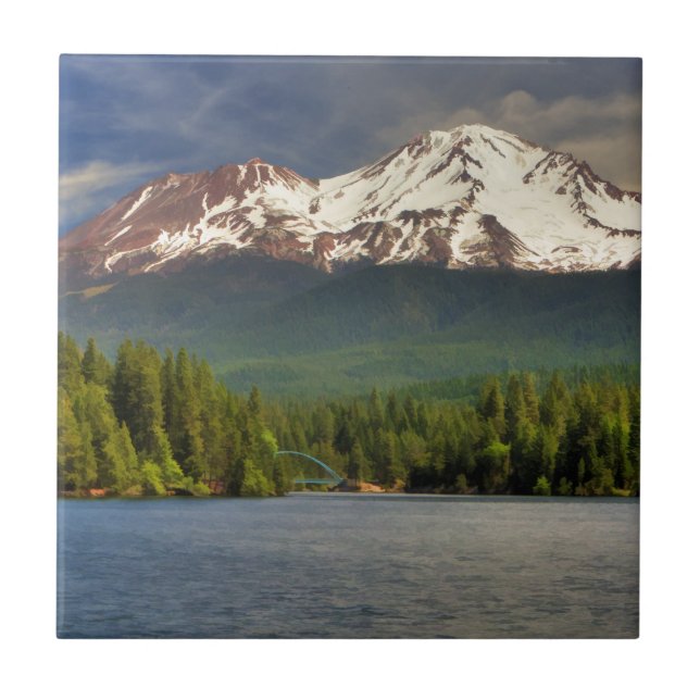 MT SHASTA FROM LAKE SISKIYOU TILE (Front)