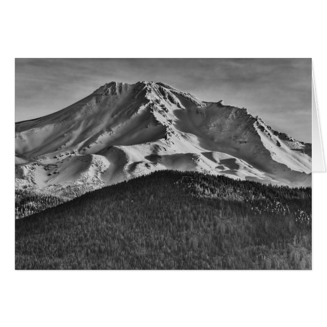 MT SHASTA IN BLACK AND WHITE (Front Horizontal)
