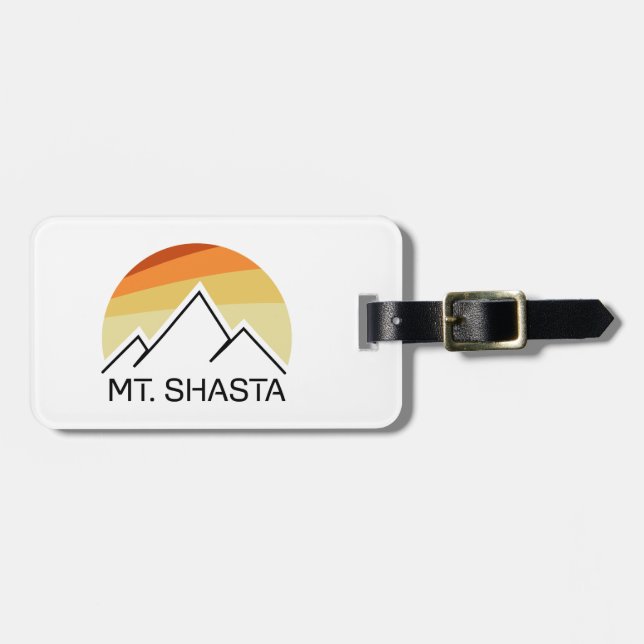 Mt. Shasta Retro Luggage Tag (Front Horizontal)