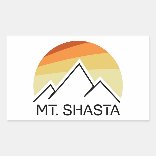 Mt. Shasta Retro Rectangular Sticker (Front)