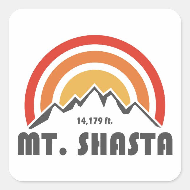 Mt. Shasta Square Sticker (Front)