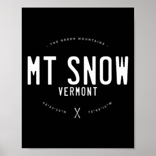 Mt. Snow Vermont Graphic Distressed Vintage Ski  Poster