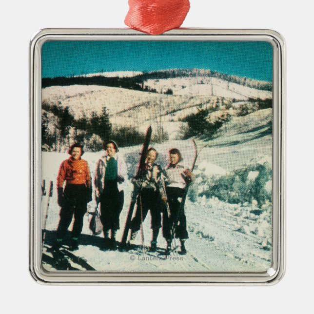 Mt. Spokane State Park Ladies SkiingWashington Metal Tree Decoration (Front)