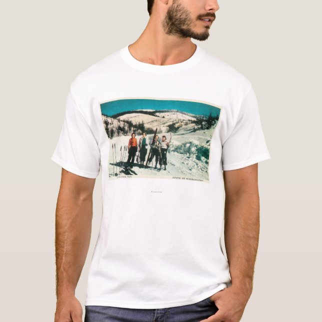 Mt. Spokane State Park Ladies SkiingWashington T-Shirt (Front)