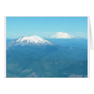 Mt St Helens and Mt Adams from air